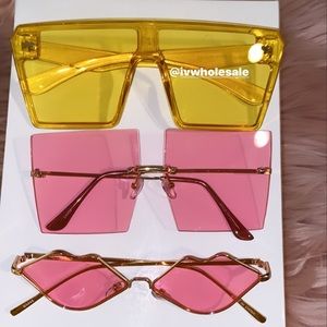 Pink & Yellow Sunglasses Set